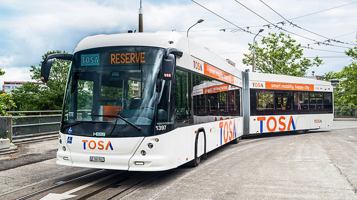 스위스의 전기 버스 TOSA