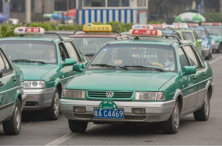 Shanghai Volkswagen Santana Taxi easily seen in China