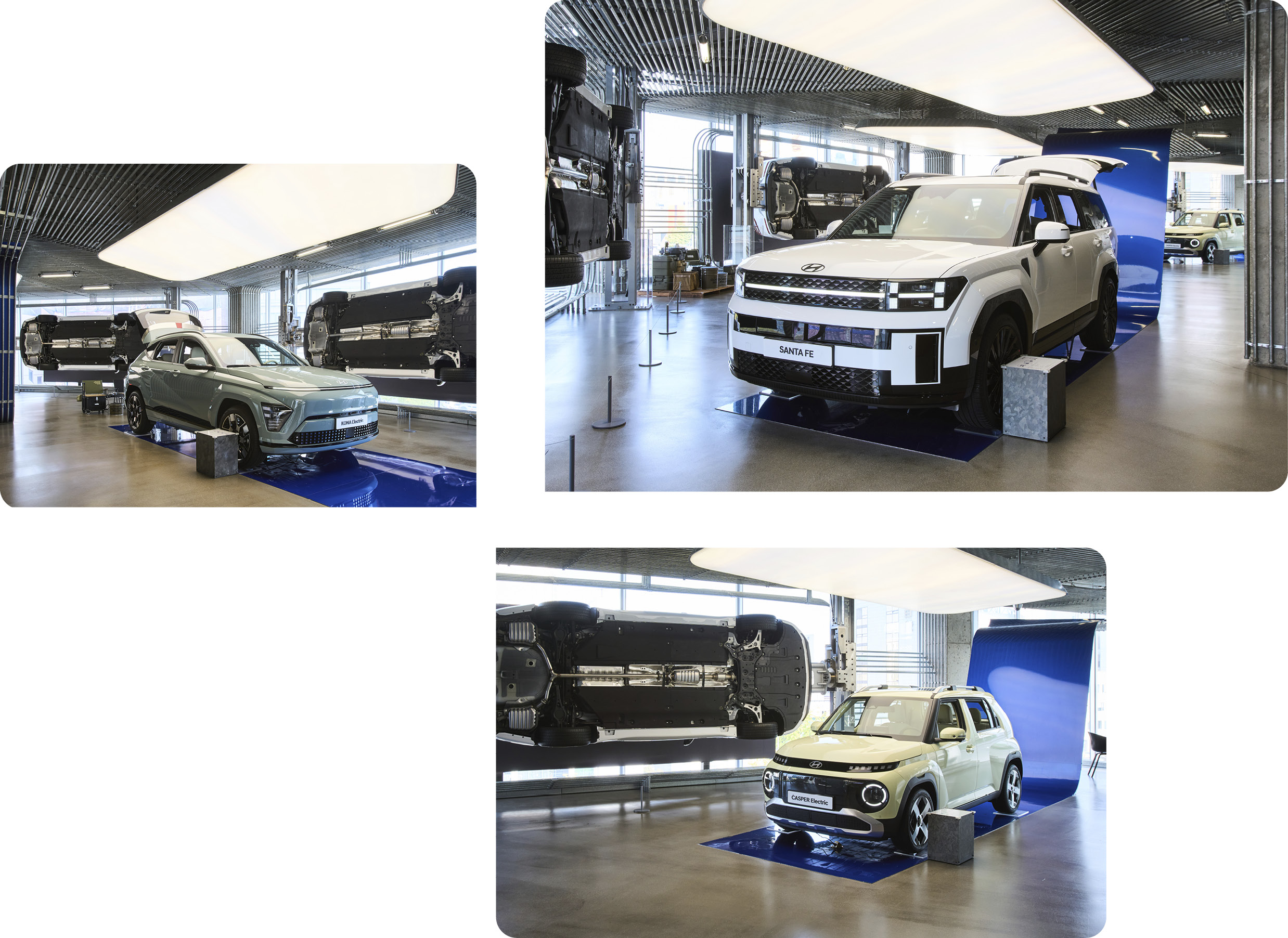 Exhibition zone on the 4th floor where mass-produced new cars are displayed