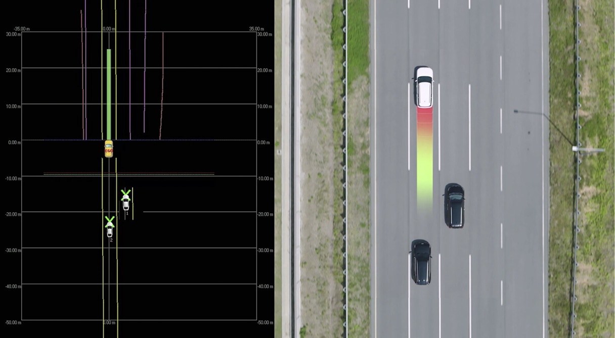 Hyundai Mobis' Active Rear Safety Control in operation