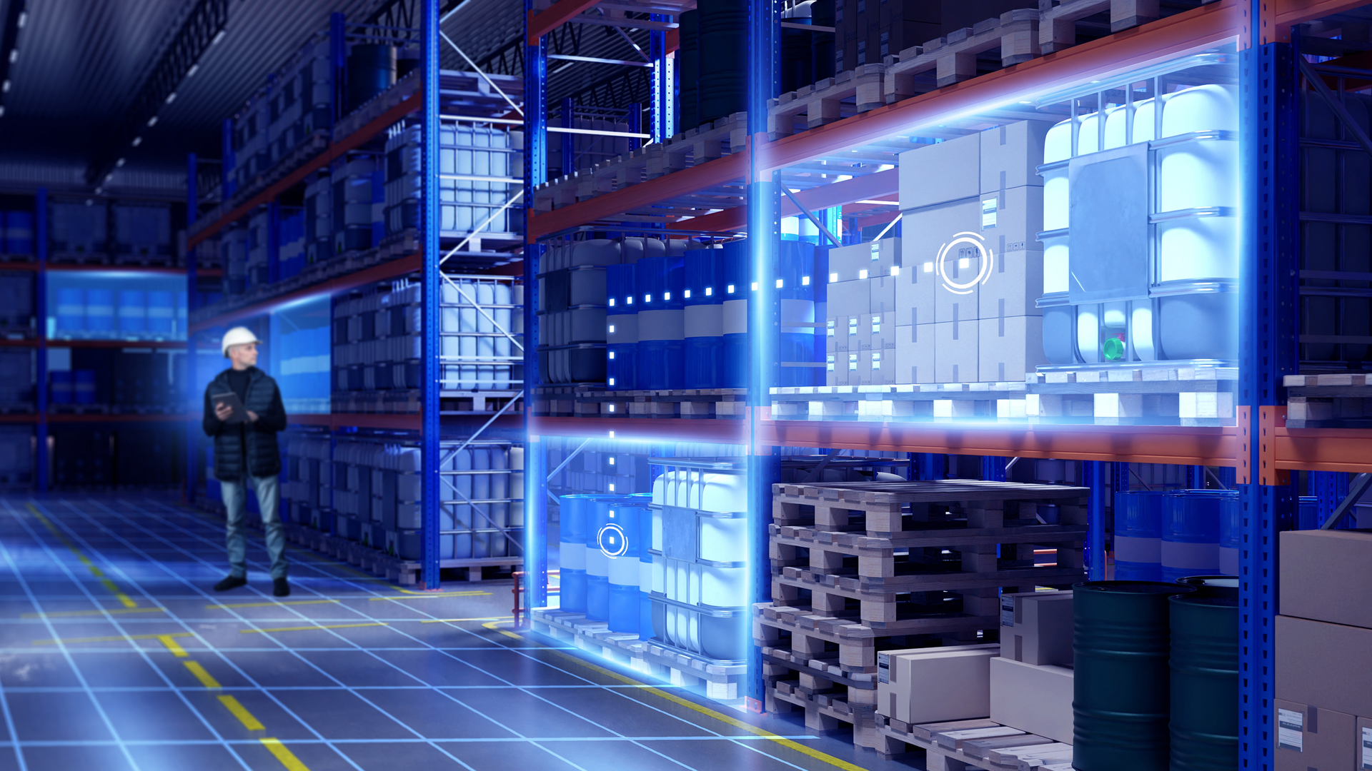 AI-generated concept image of a future intelligent workplace