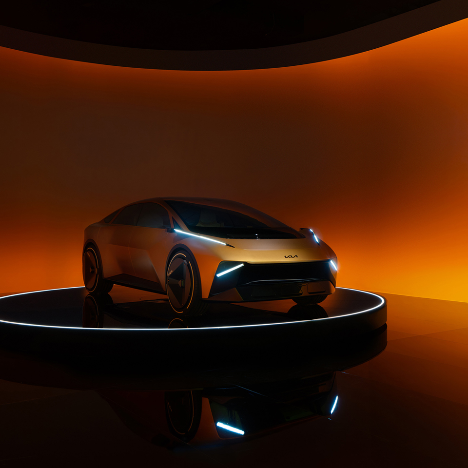 The stage where the concept is displayed under the orange light