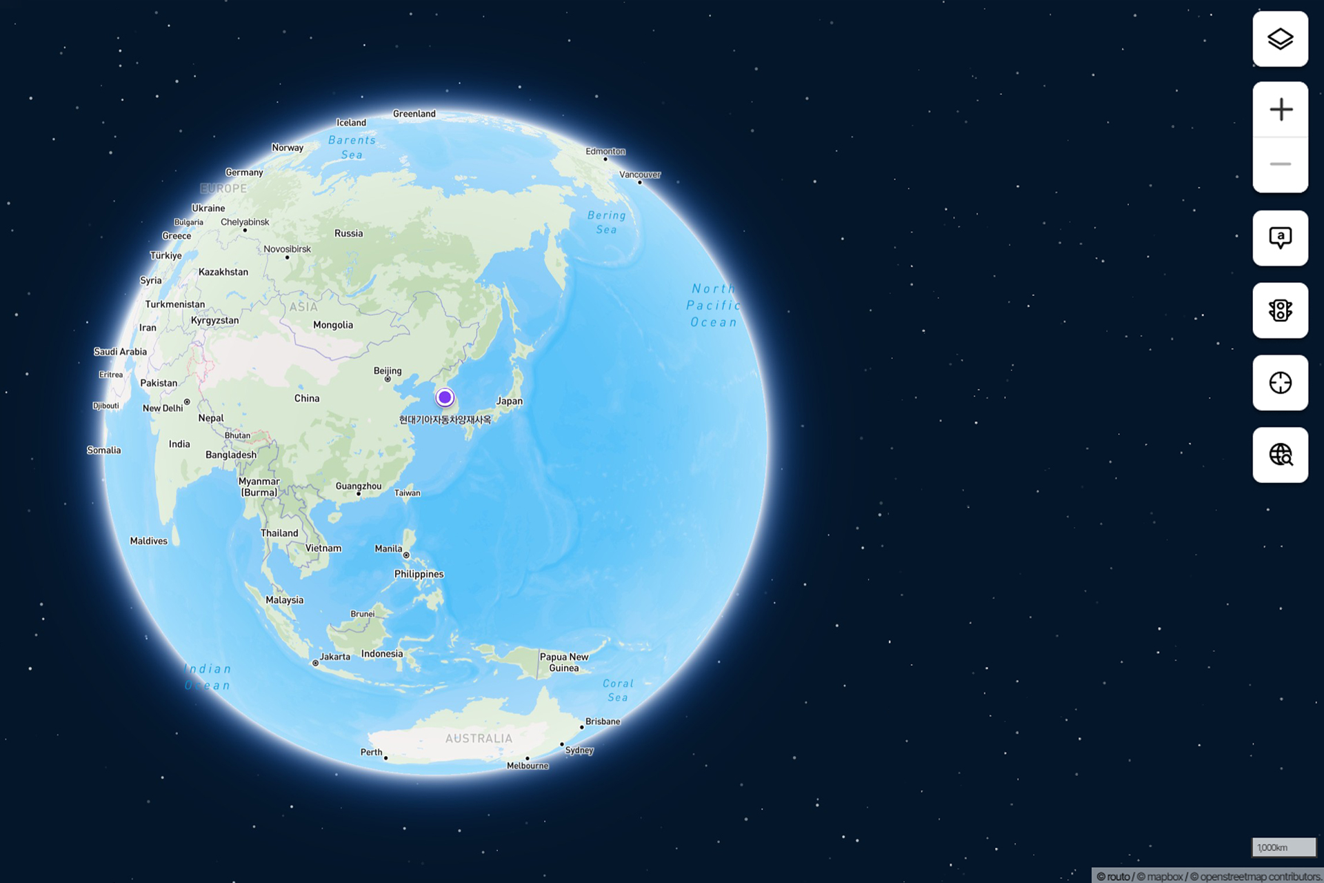 A digital graphic image in the shape of a globe
