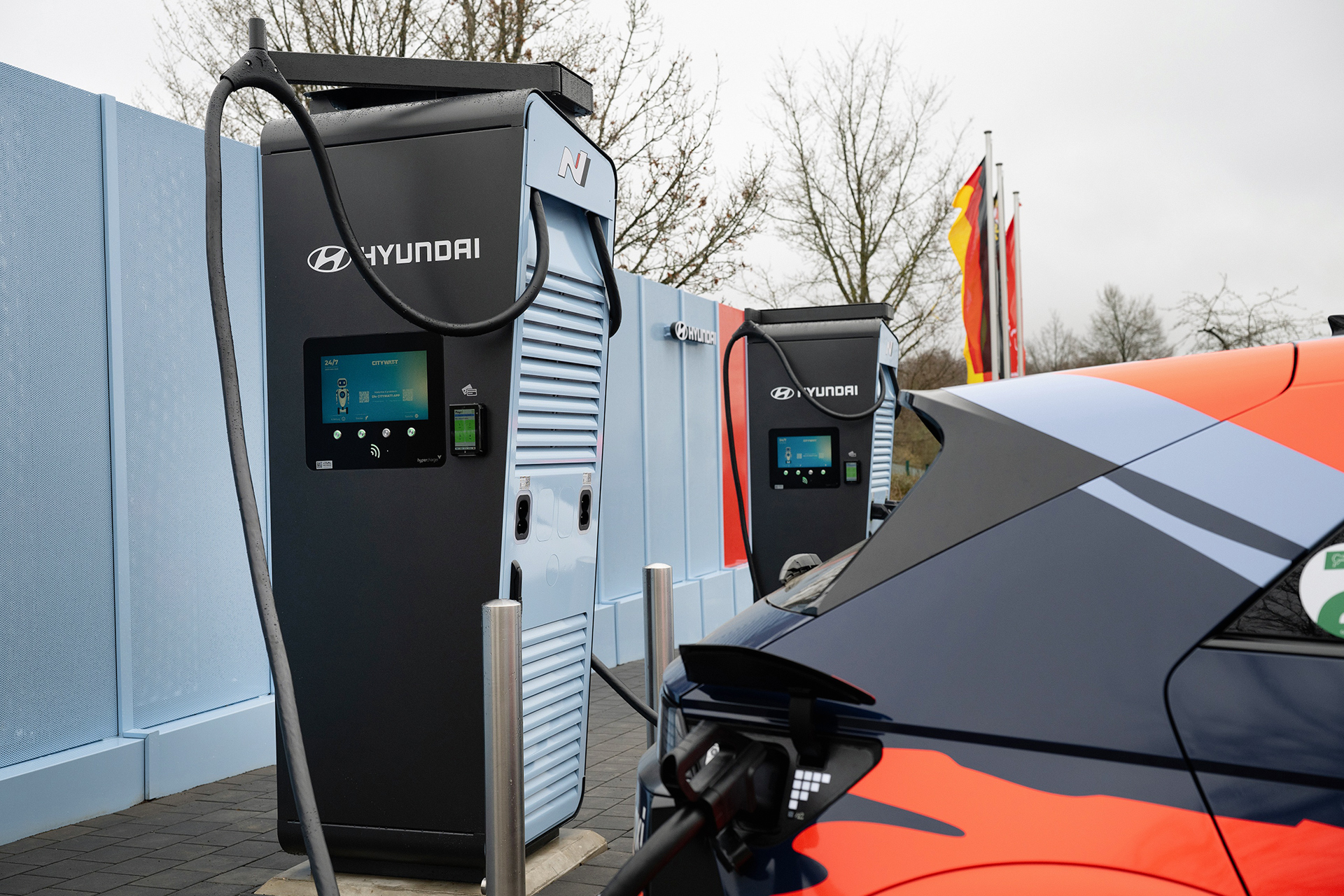 The N Hyper Charger Nürburgring fast-charging station located at the Nürburgring circuit in Germany