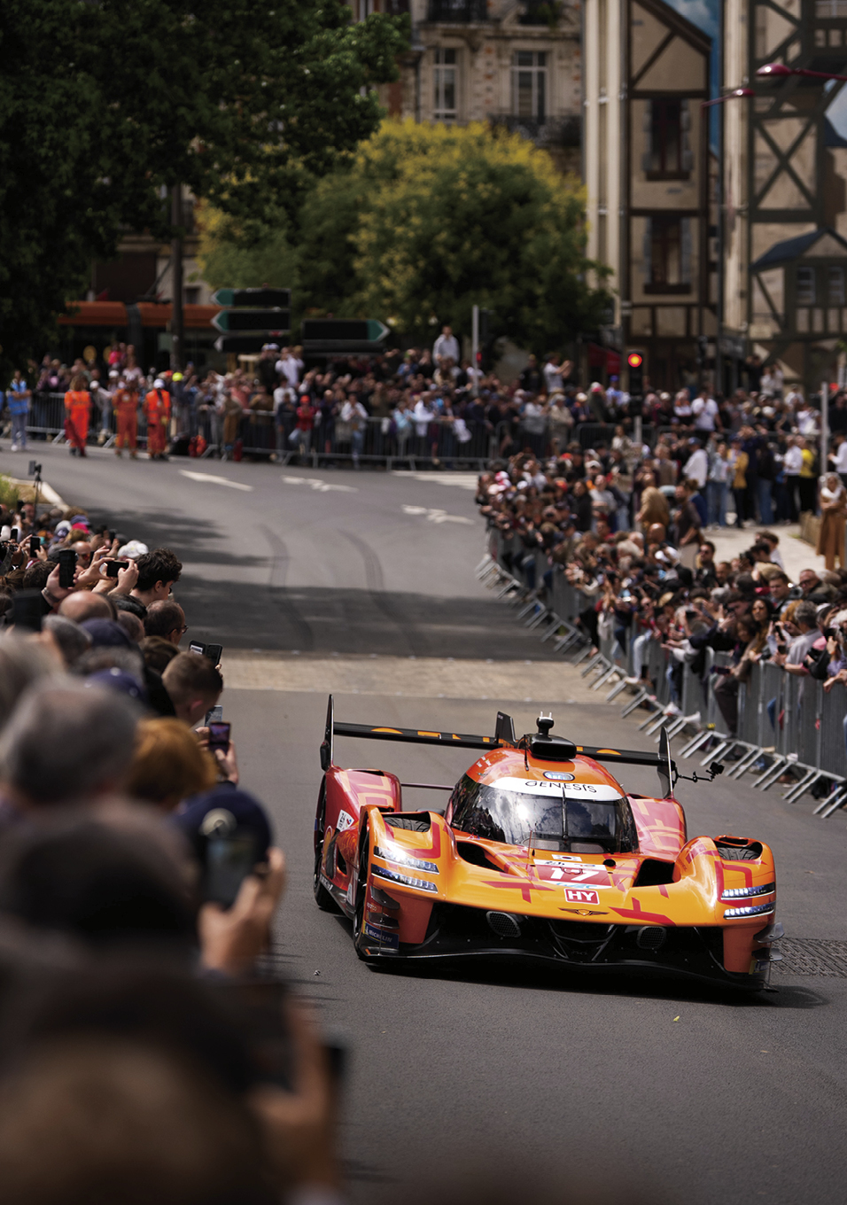 Genesis hypercars racing on the streets of Le Mans