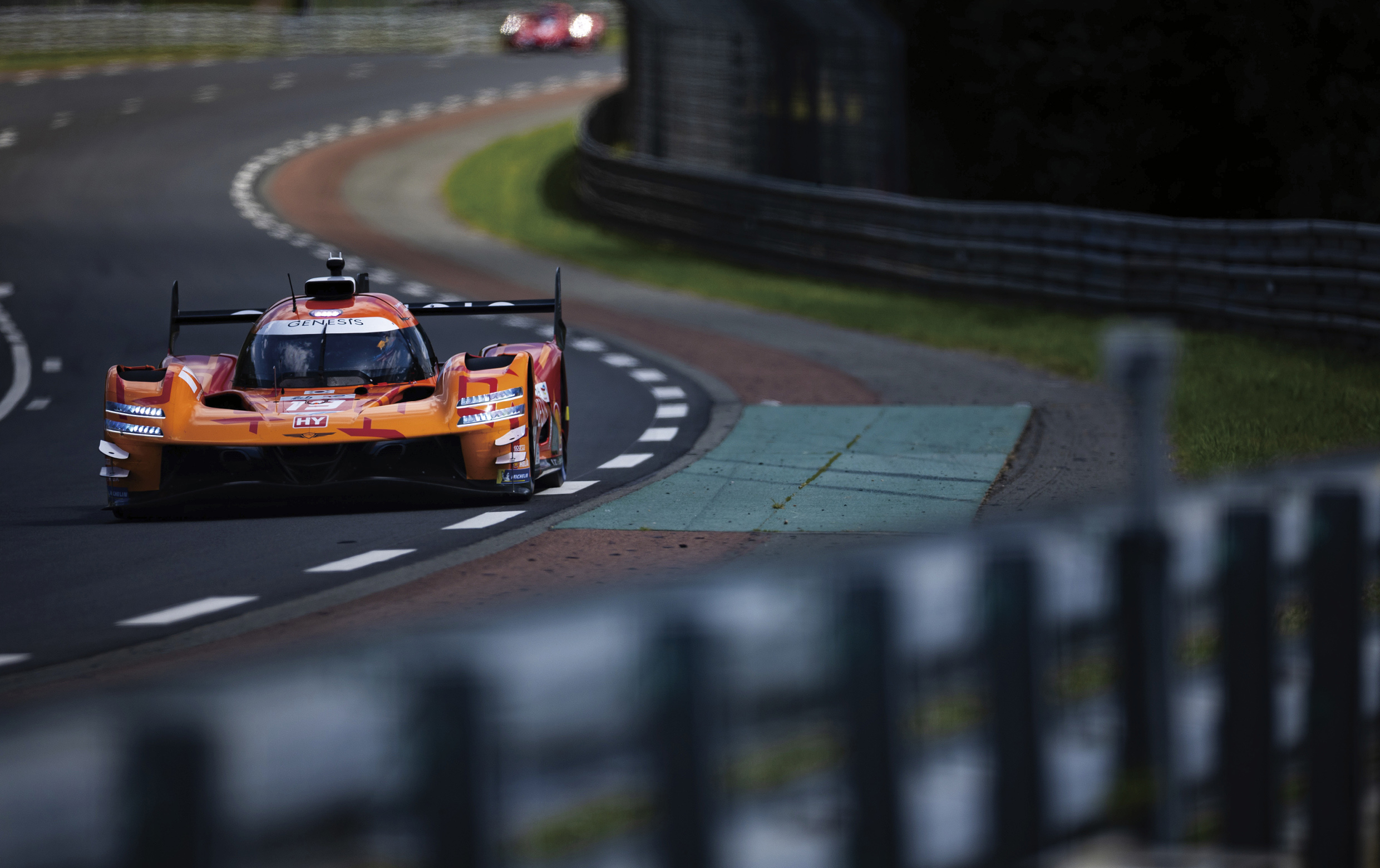 Genesis hypercars racing on the Circuit de la Sarthe