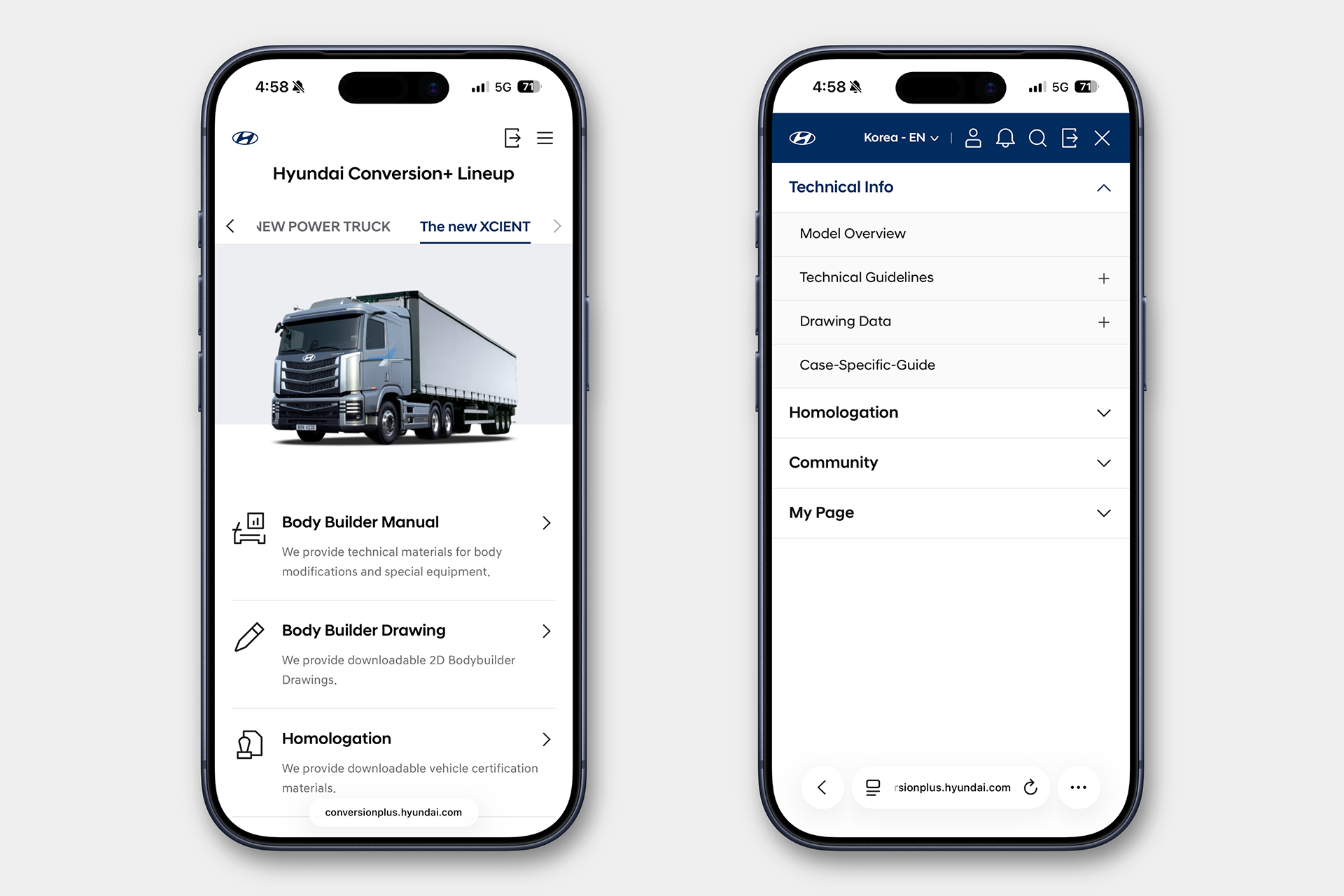 Hyundai Conversion+ mobile screen