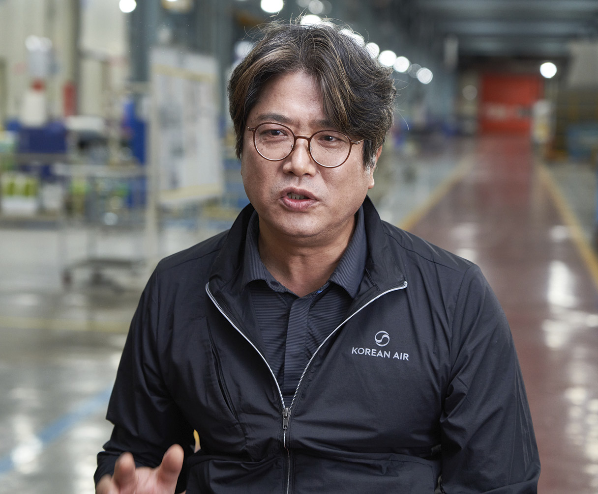 대한항공 도장 감독이 인터뷰 중인 모습