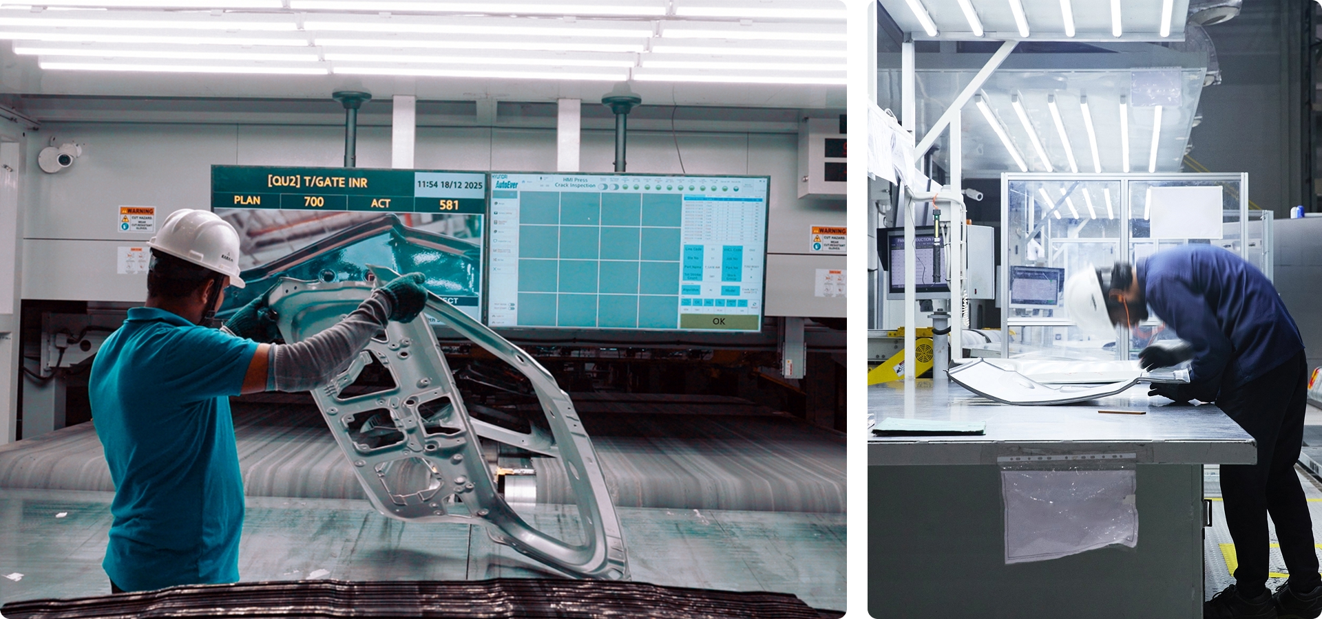 Panel inspection in the press process
