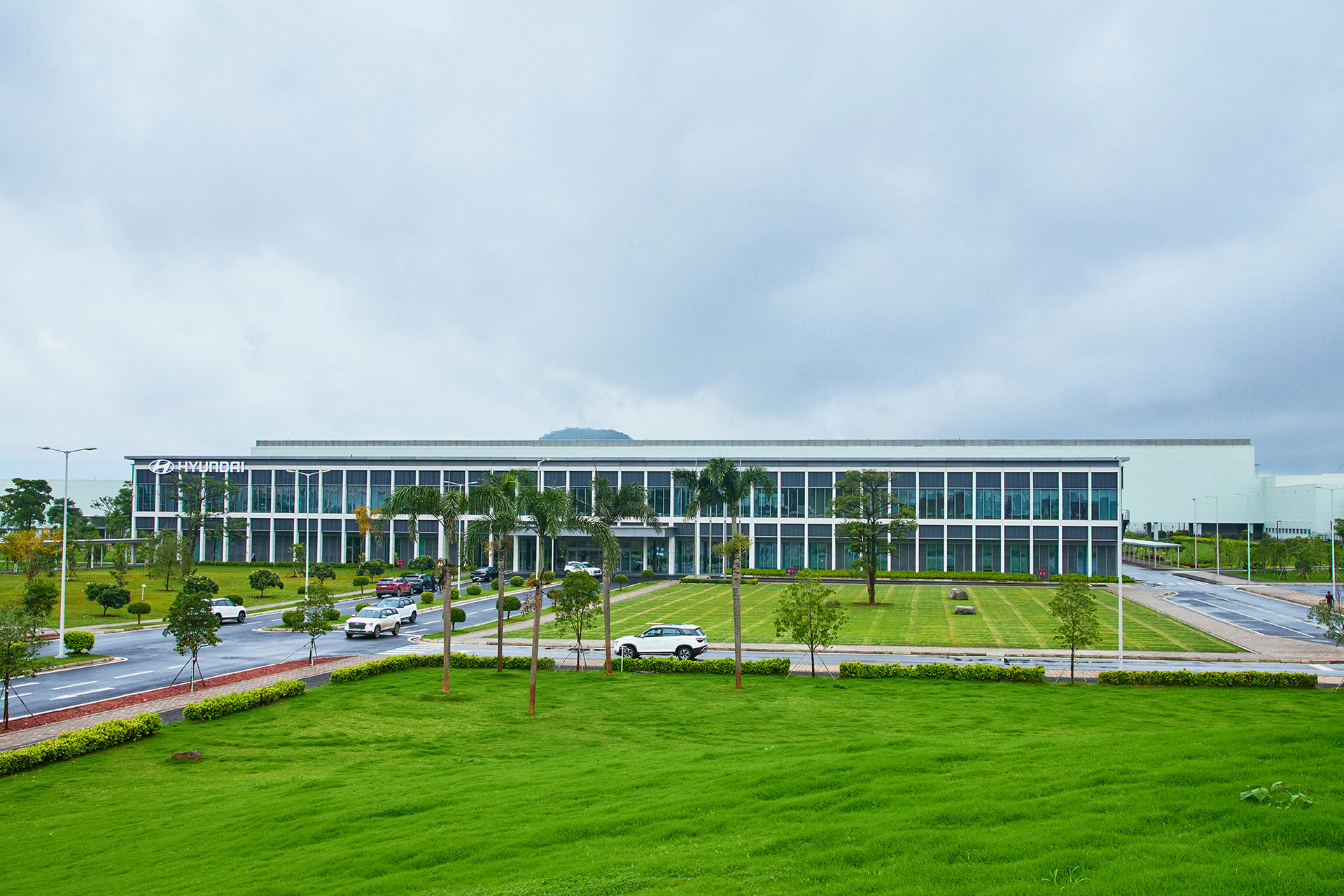 Exterior of Hyundai Motor India's Pune Plant